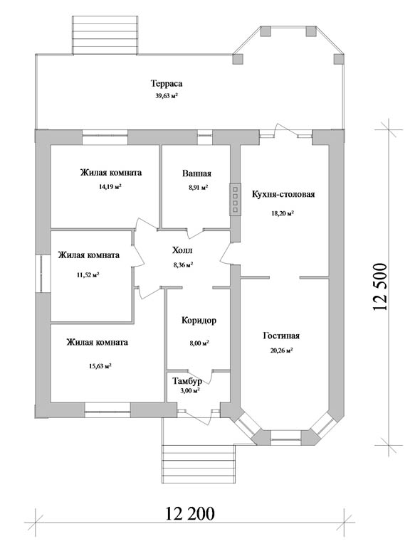 Проекты одноэтажных домов в дагестане чертежами и размерами фото
